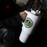 Zero Fucks Coffee Mega Mug – 40oz Insulated Horror Cup